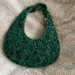 Sold out Zara green beaded shoulder bag